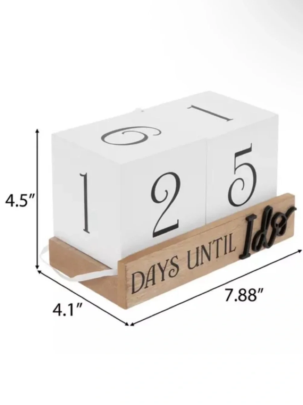Wooden 'Days Until I Do' Wedding Countdown Blocks - White & Natural